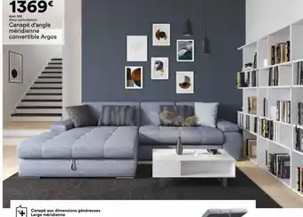 BUT Canapé d'angle méridienne convertible Argos offre