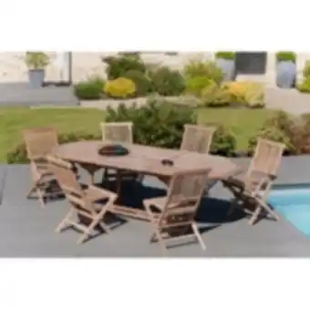 Harris - table de jardin 8/10 personnes - ovale extensible 180/240*100 cm en bois teck brut