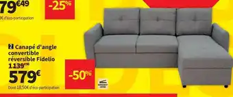 Conforama Canapé d'angle convertible réversible fidelio offre