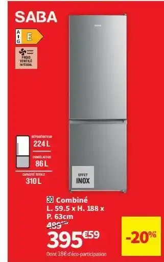 Conforama Réfrigérateur combiné offre
