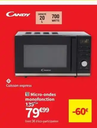 Conforama Micro-ondes monofonction offre