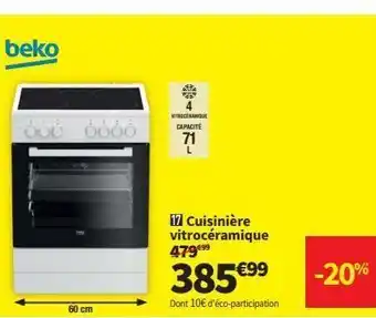 Conforama Cuisinière vitrocéramique offre