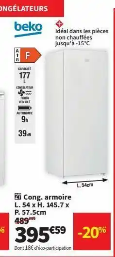 Conforama Congélateur armoire offre