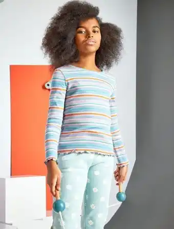 KIABI T-shirt rayé en maille côtelée offre