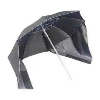 Parasol de plage 2 en 1 - ø 180 cm - gris