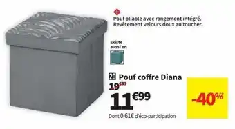 Pouf coffre diana