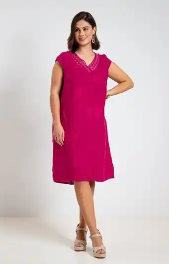 Robe en lin avec broderie