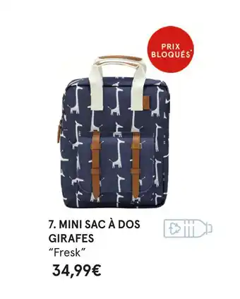 Monoprix Fresk mini sac à dos girafes offre