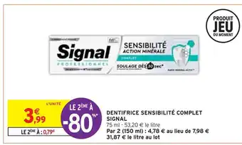 Intermarché Signal dentifrice sensibilité complet offre