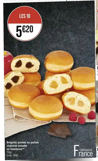 Casino Supermarchés Beignets pomme ou parfum chocolat noisette ou framboise offre