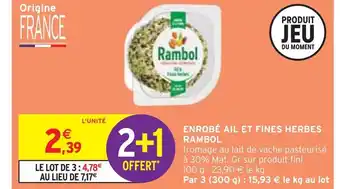 Intermarché Rambol enrobé ail et fines herbes offre