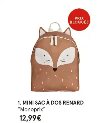 Monoprix Monoprix mini sac à dos renard offre