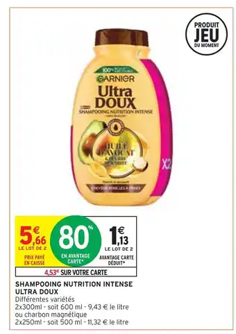 Intermarché Ultra doux shampooing nutrition intense offre