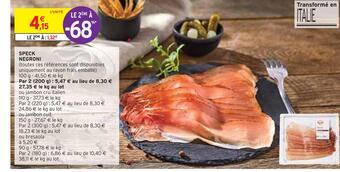 Intermarché Negroni speck offre