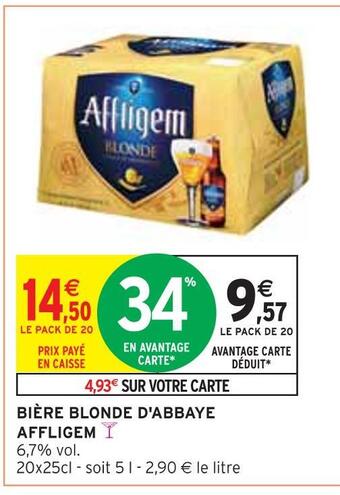 Intermarché Affligem bière blonde d'abbaye offre