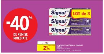 Intermarché Signal dentifrice intégral 8 complet offre