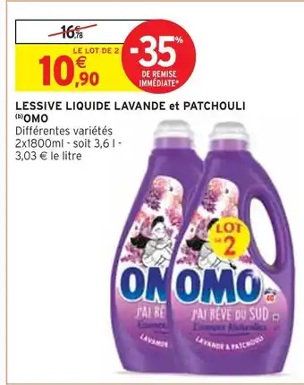 Intermarché Omo lessive liquide lavande et patchouli (b) offre