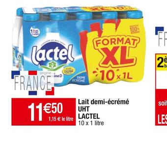 Cora x Carrefour Lactel lait demi-écrémé uht offre
