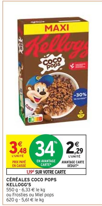 Intermarché Kellogg's céréales coco pops offre