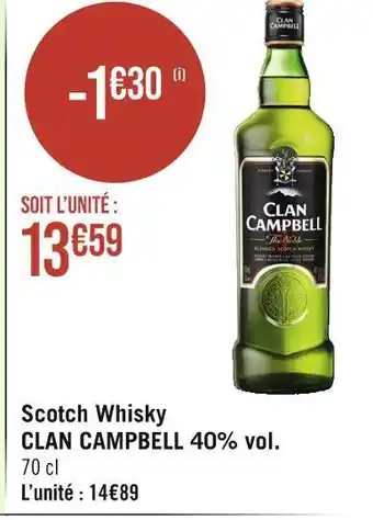 Clan campbell scotch whisky 40% vol.