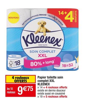 Cora x Carrefour Kleenex papier toilette soin complet xxl offre