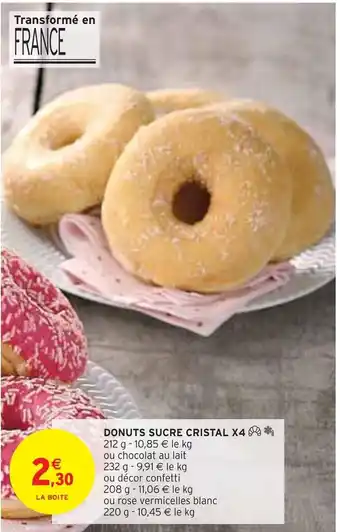Intermarché Donuts sucre cristal x4 offre