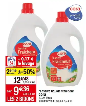 Cora x Carrefour Cora *lessive liquide fraîcheur offre