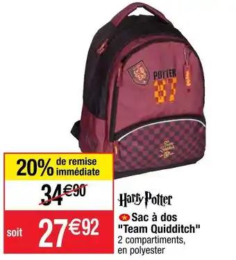 Cora x Carrefour Harry potter sac à dos team quidditch offre