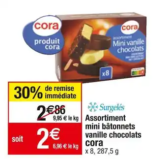 Cora x Carrefour Cora assortiment mini bâtonnets vanille chocolats offre