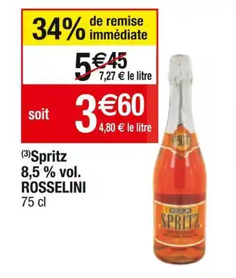 Cora x Carrefour Rosselini spritz 8,5 % vol. offre
