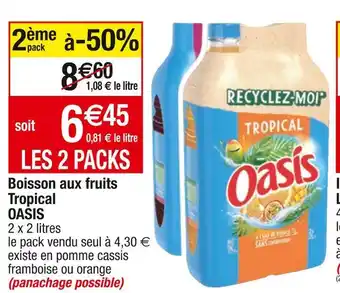 Cora x Carrefour Oasis boisson aux fruits tropical offre