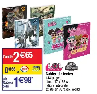 Cora x Carrefour Cahier de textes offre