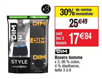 Cora x Carrefour Dim boxers homme offre