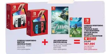 Hyper U Console nintendo switch (modele oled) + jeu nintendo switch zelda = console nintendo switch (modele oled) + jeu nintend offre