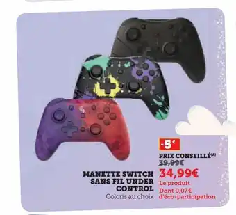 Hyper U Manette switch sans fil under control offre
