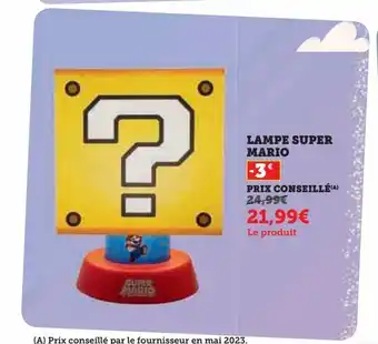 Hyper U Lampe super mario offre