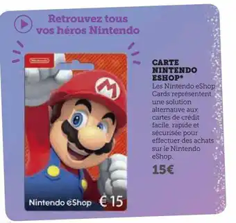 Hyper U Carte nintendo eshop offre