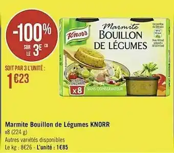 Casino Supermarchés Marmite Bouillon De Légumes Knorr offre