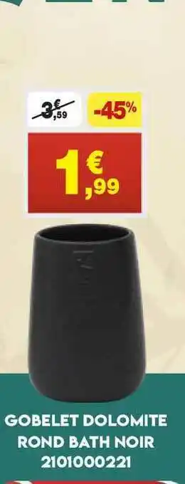 Bobelet Dolomite Rond Bath Noir