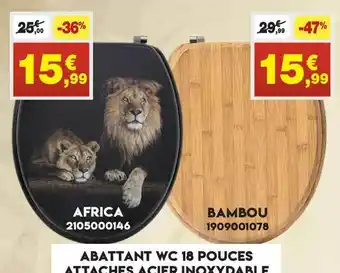 Maxi Bazar Abttant Wc 18 Pouces Attaches Acier Inoxydabale offre