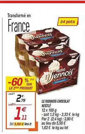 Netto Le Viennois Chocolat Nestlé offre