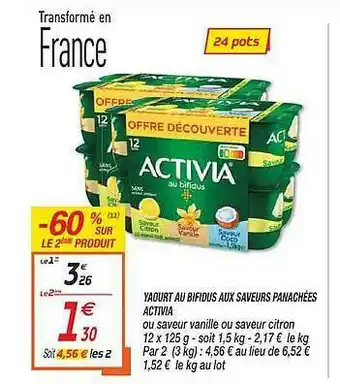 Netto Yaourt Au Bifidus Aux Saveurs Panachées Activia offre