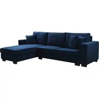 E.Leclerc Canapé d'angle réversible en tissu lucas - 5 places - bleu offre