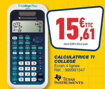 Bureau Vallée Texas instruments calculatrice ti college offre