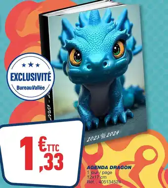Bureau Vallée Agenda dragon offre