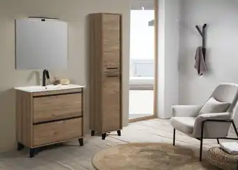 Brico Dépôt Ensemble meuble 80 cm + vasque + miroir offre