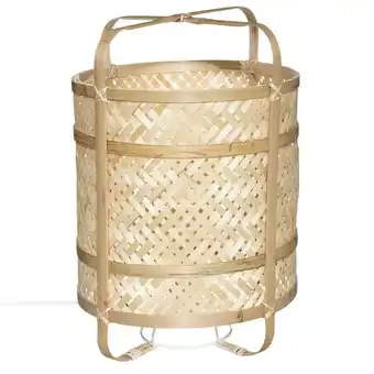 Maxi Bazar Marque atmosphera lampe bambou frida naturel h.42cm offre