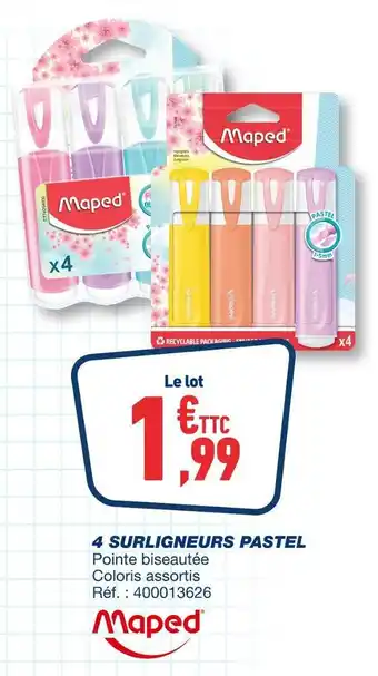 Maped 4 surligneurs pastel