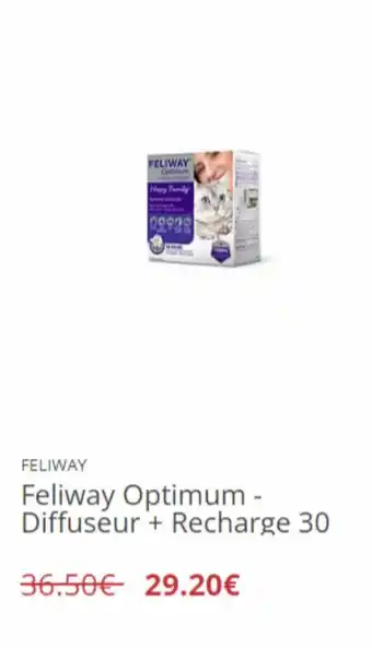 Animalis Felliway optimum - diffuseur + recharge 30 offre