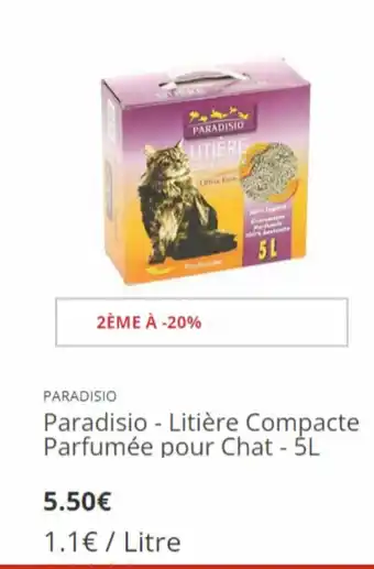 Animalis Paradisio - litière compacte parfumée pour chat - 5l offre